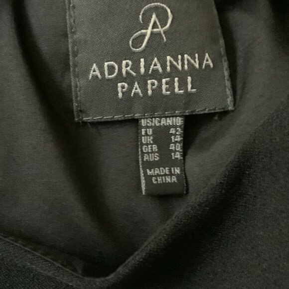 Adrianna Papell Elegant Black and Cream lace print dress - Picture 9 of 10